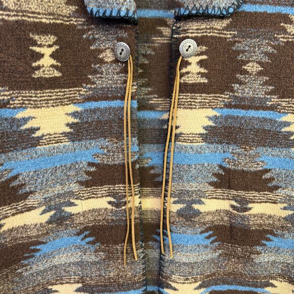 Bear Ridge Outfitters Vintage Duster Vest Jacket Medium USA Aztec Western 90s - Picture 2 of 10